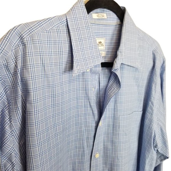 Peter Millar Crown Mens L Blue Plaid Nanoluxe Butt - Picture 5 of 7